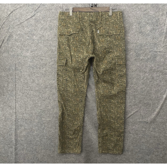 Levis Camo Cargo Jeans Pants Mens 30x28 Green Straight Pockets - SIZE NOTE - Picture 2 of 9